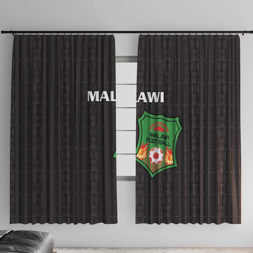 Malawi Football Window Curtain Come On Flames - Black - Wonder Print Shop