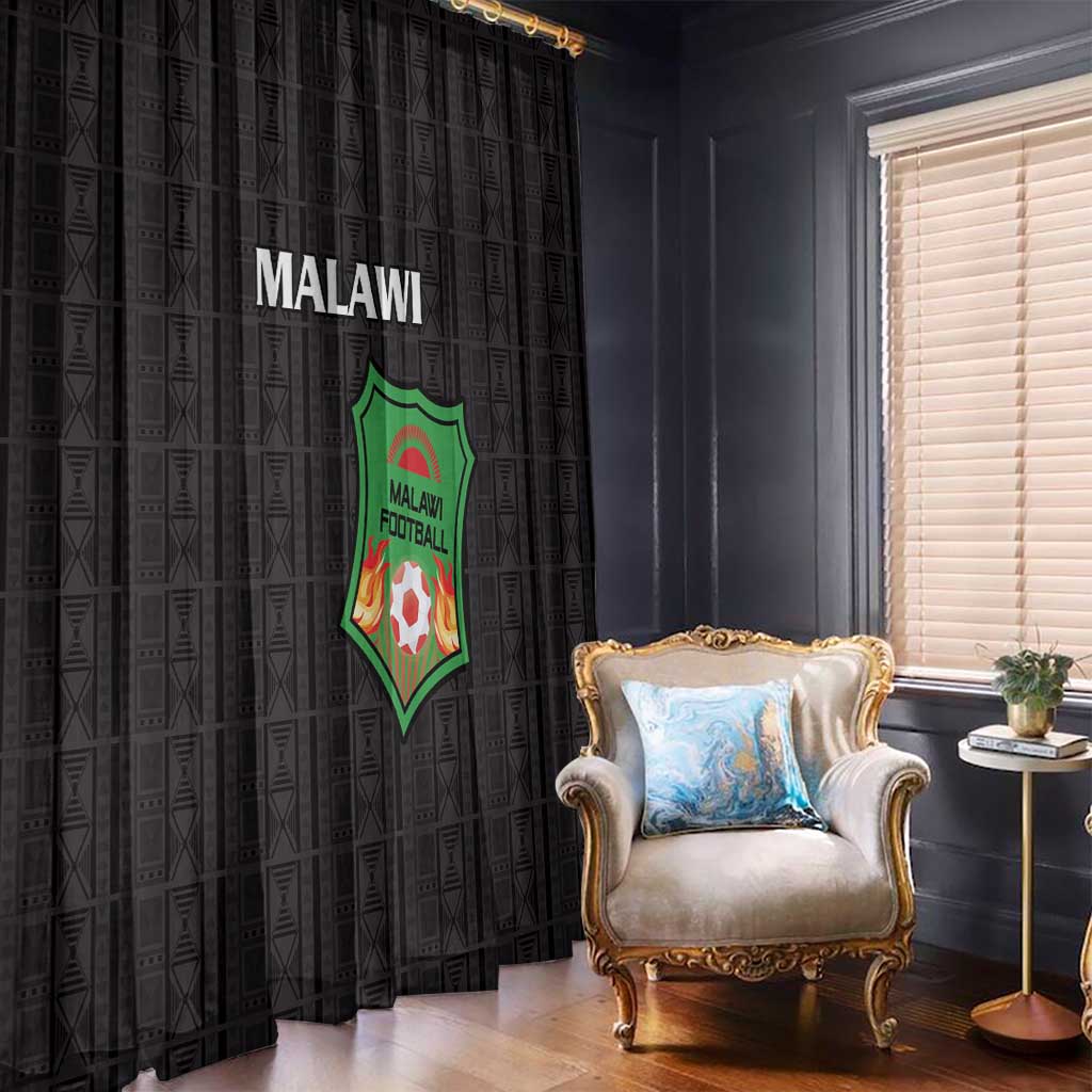 Malawi Football Window Curtain Come On Flames - Black - Wonder Print Shop