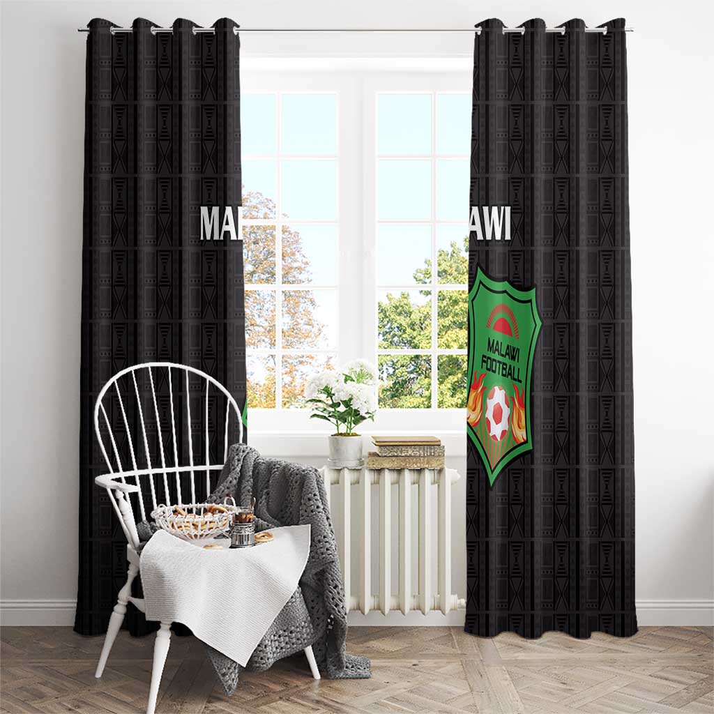 Malawi Football Window Curtain Come On Flames - Black - Wonder Print Shop