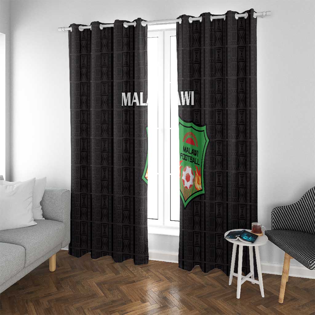 Malawi Football Window Curtain Come On Flames - Black - Wonder Print Shop