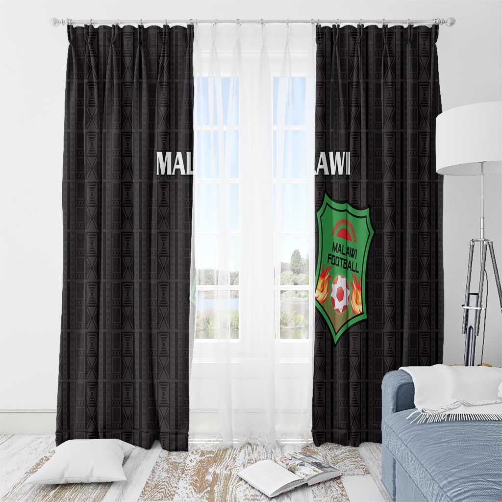Malawi Football Window Curtain Come On Flames - Black - Wonder Print Shop