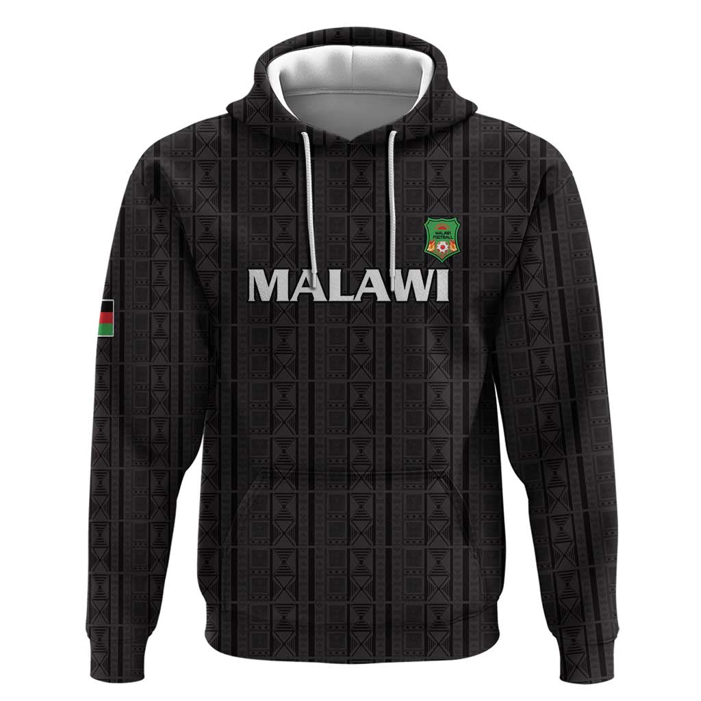 Custom Malawi Football Zip Hoodie Come On Flames - Black - Wonder Print Shop