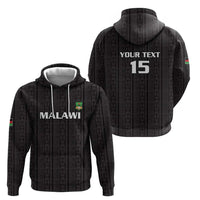 Custom Malawi Football Zip Hoodie Come On Flames - Black - Wonder Print Shop