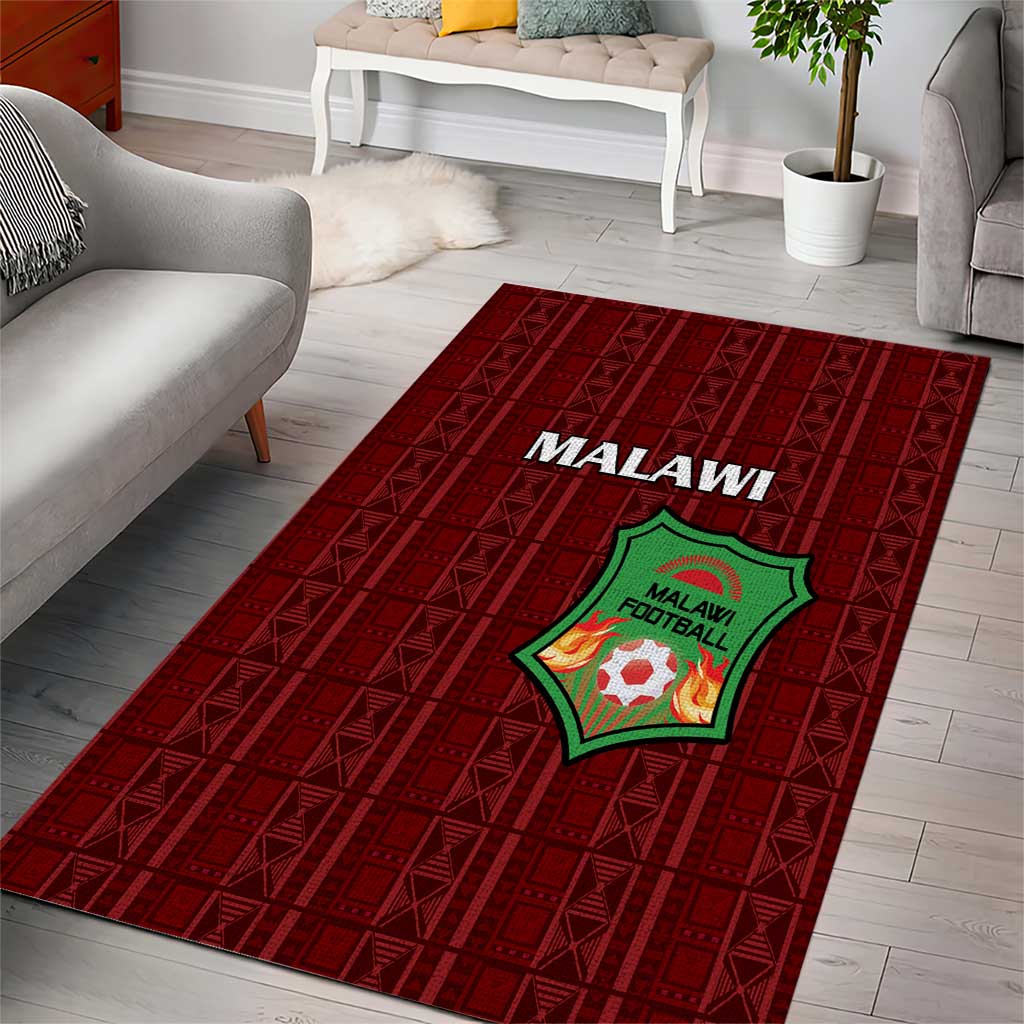 Malawi Football Area Rug Come On Flames - Red - Wonder Print Shop