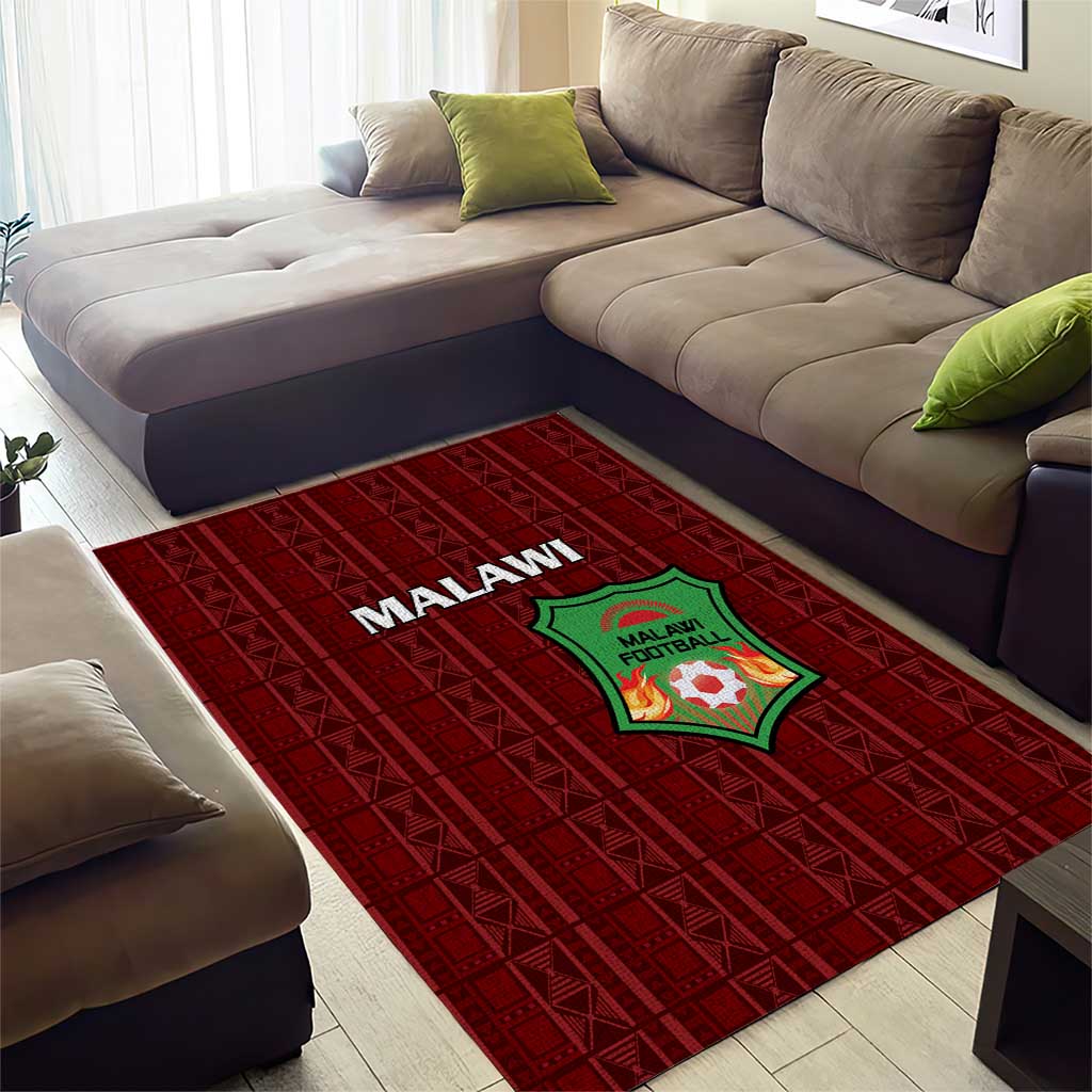 Malawi Football Area Rug Come On Flames - Red - Wonder Print Shop