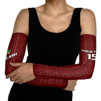 Custom Malawi Football Arm Sleeves Come On Flames - Red - Wonder Print Shop
