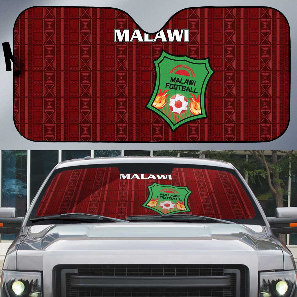 Malawi Football Auto Sun Shade Come On Flames - Red - Wonder Print Shop