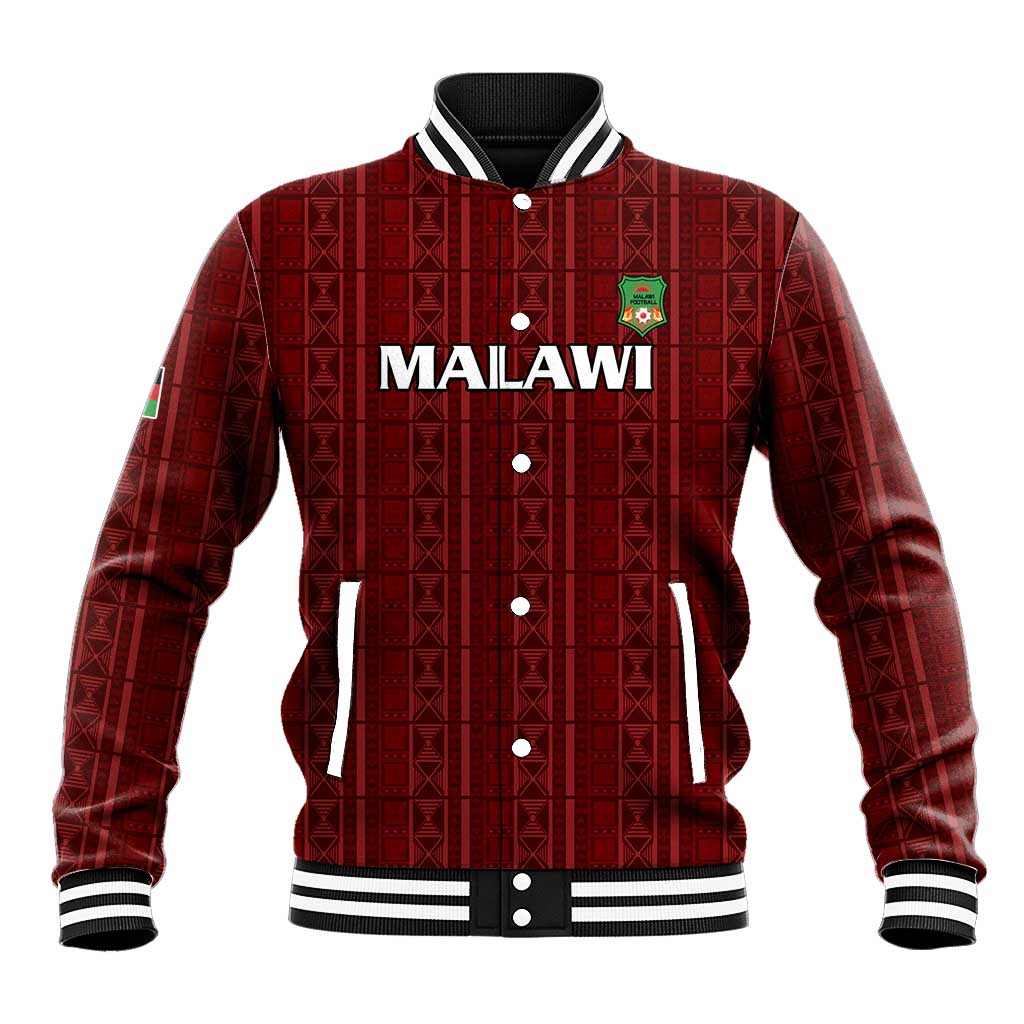 Custom Malawi Football Baseball Jacket Come On Flames - Red - Wonder Print Shop