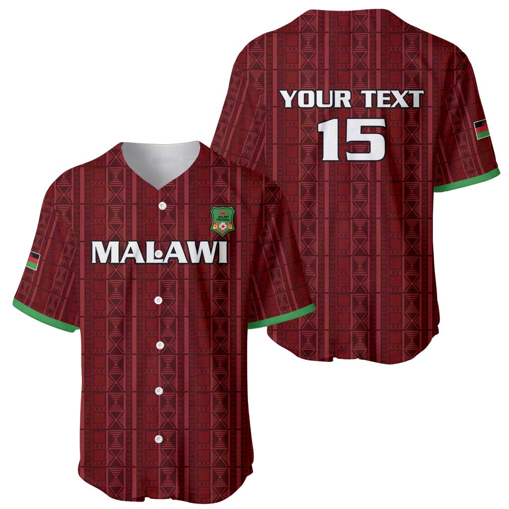 Custom Malawi Football Baseball Jersey Come On Flames - Red - Wonder Print Shop