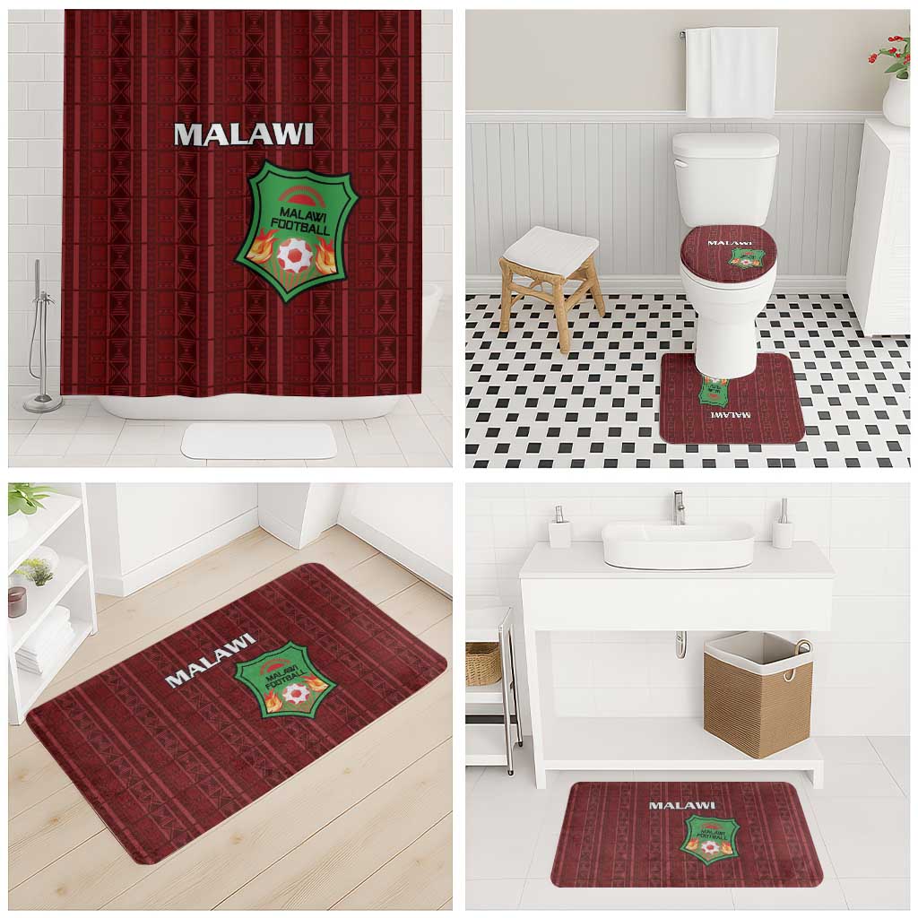 Malawi Football Bathroom Set Come On Flames - Red - Wonder Print Shop