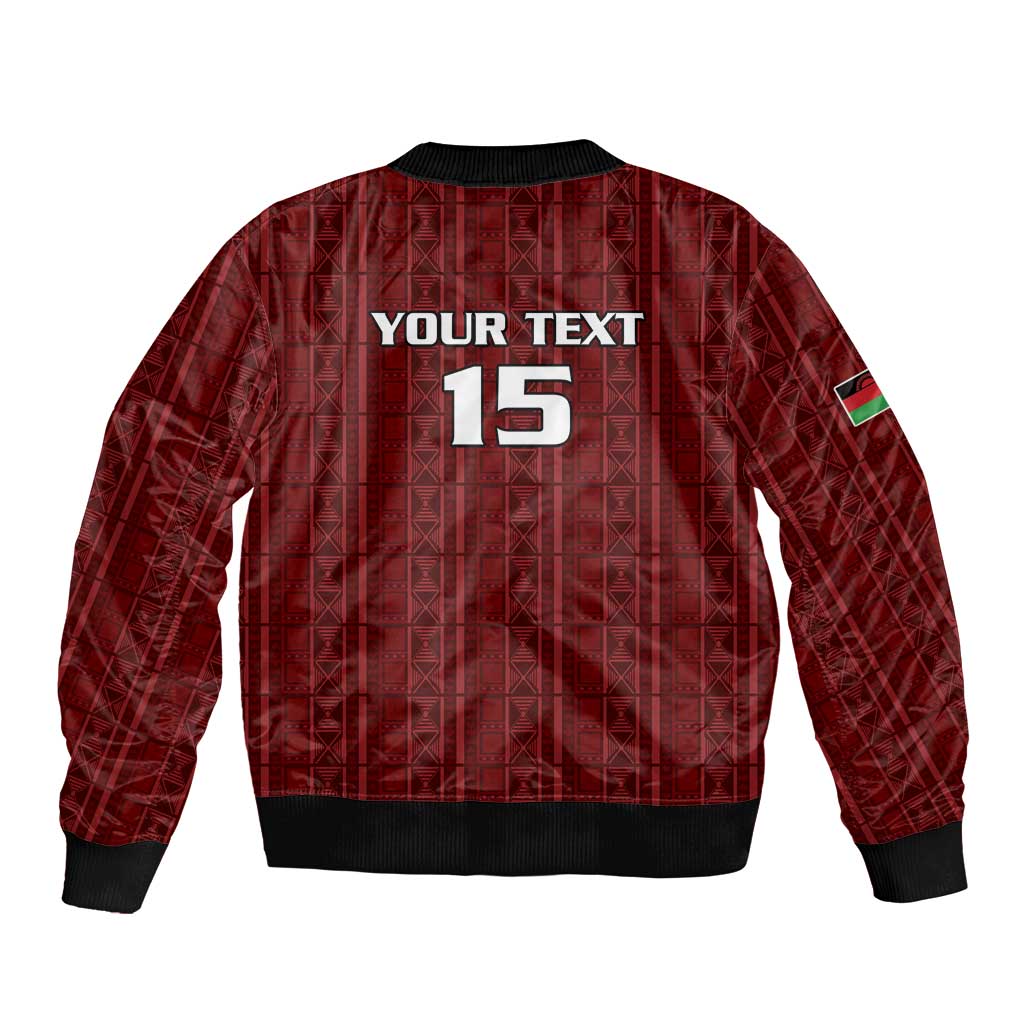 Custom Malawi Football Bomber Jacket Come On Flames - Red - Wonder Print Shop
