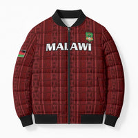 Custom Malawi Football Bomber Puffer Jacket Come On Flames - Red - Wonder Print Shop