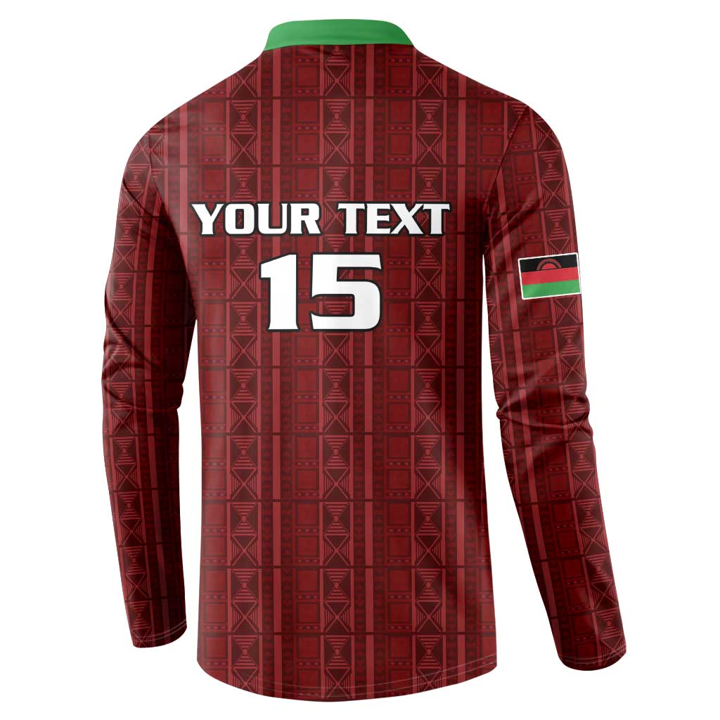 Custom Malawi Football Button Sweatshirt Come On Flames - Red - Wonder Print Shop