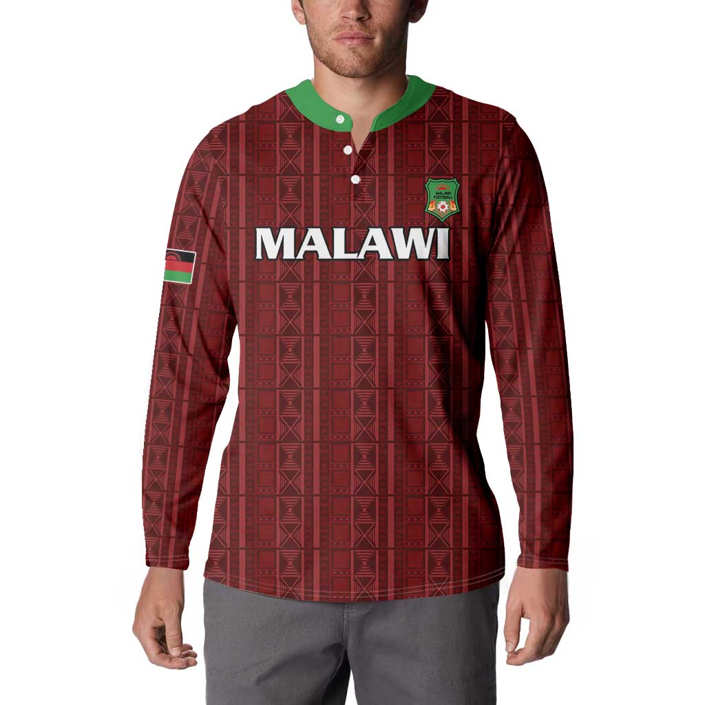 Custom Malawi Football Button Sweatshirt Come On Flames - Red - Wonder Print Shop