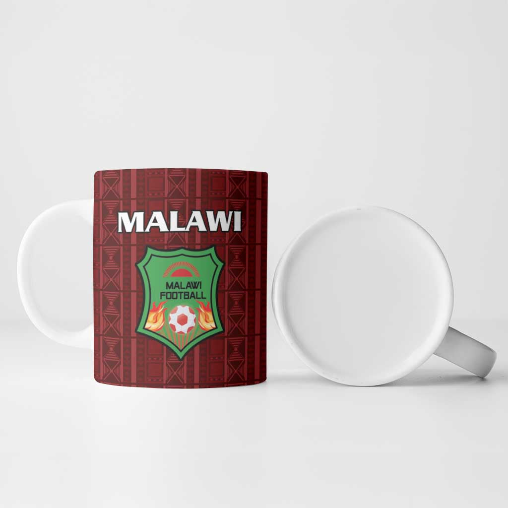 Custom Malawi Football Ceramic Mug Come On Flames - Red - Wonder Print Shop