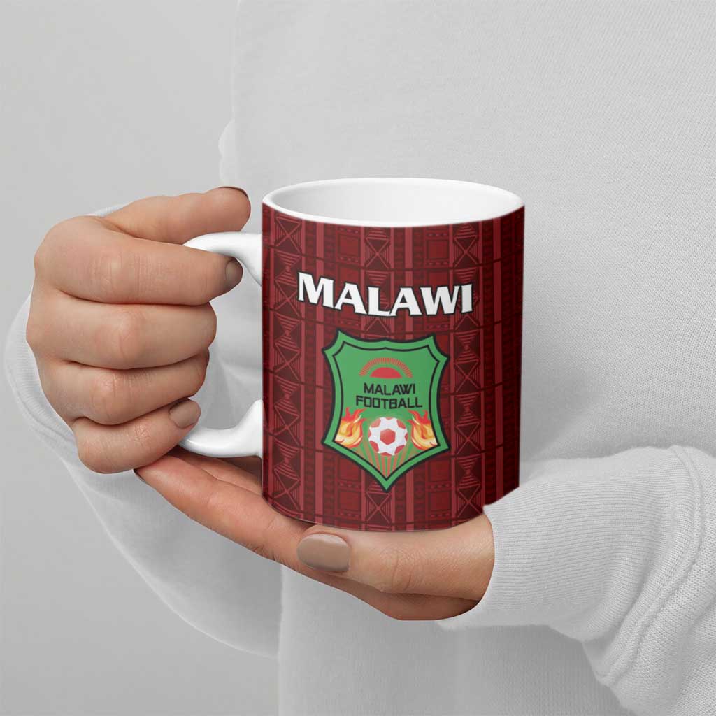 Custom Malawi Football Ceramic Mug Come On Flames - Red - Wonder Print Shop