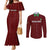 Custom Malawi Football Couples Matching Mermaid Dress and Long Sleeve Button Shirt Come On Flames - Red - Wonder Print Shop