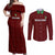 Custom Malawi Football Couples Matching Off Shoulder Maxi Dress and Long Sleeve Button Shirt Come On Flames - Red - Wonder Print Shop