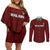 Custom Malawi Football Couples Matching Off Shoulder Short Dress and Long Sleeve Button Shirt Come On Flames - Red - Wonder Print Shop