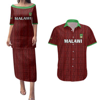 Custom Malawi Football Couples Matching Puletasi and Hawaiian Shirt Come On Flames - Red - Wonder Print Shop
