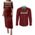 Custom Malawi Football Couples Matching Puletasi and Long Sleeve Button Shirt Come On Flames - Red - Wonder Print Shop