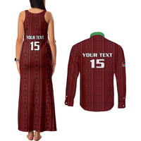 Custom Malawi Football Couples Matching Tank Maxi Dress and Long Sleeve Button Shirt Come On Flames - Red - Wonder Print Shop