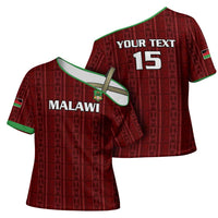Custom Malawi Football Cross Shoulder Shirt Come On Flames - Red - Wonder Print Shop