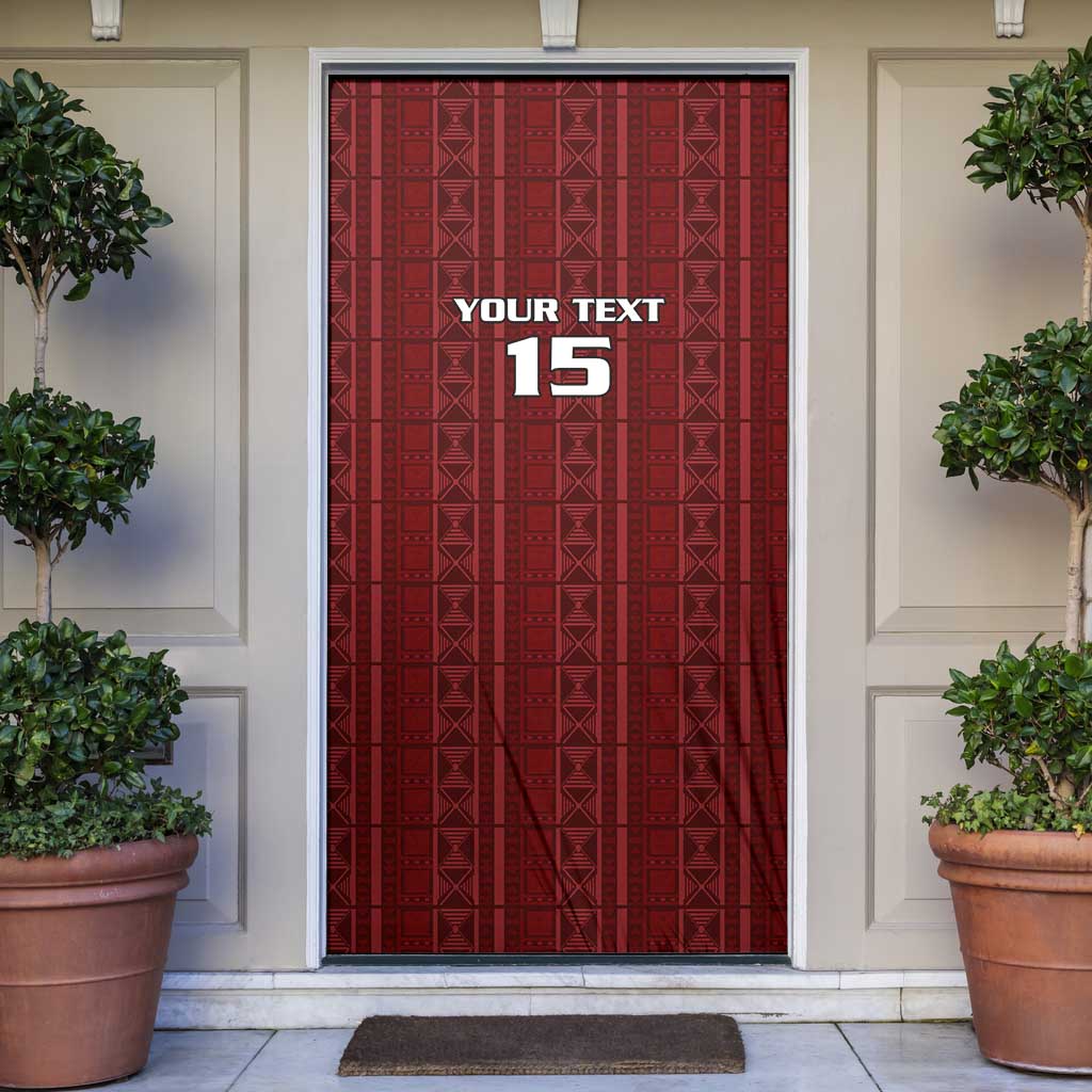 Custom Malawi Football Door Cover Come On Flames - Red - Wonder Print Shop