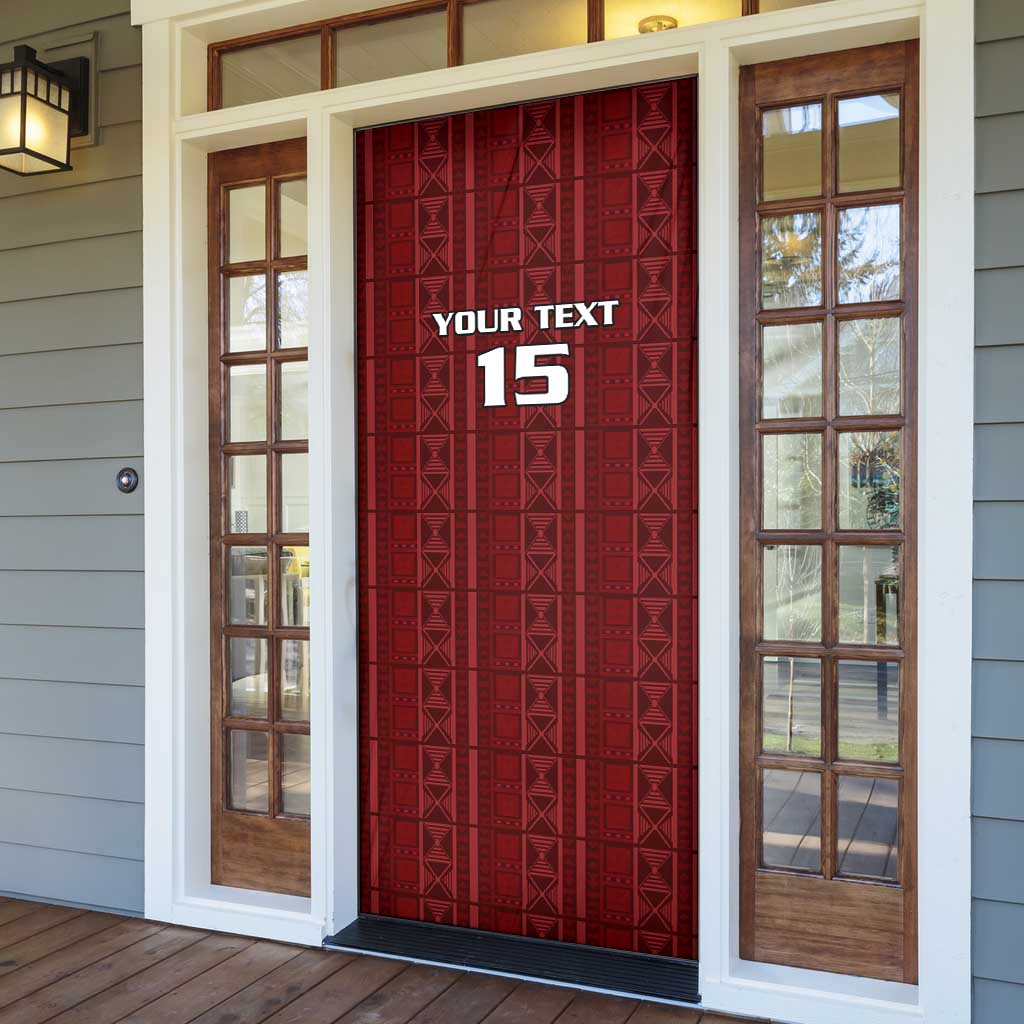Custom Malawi Football Door Cover Come On Flames - Red - Wonder Print Shop
