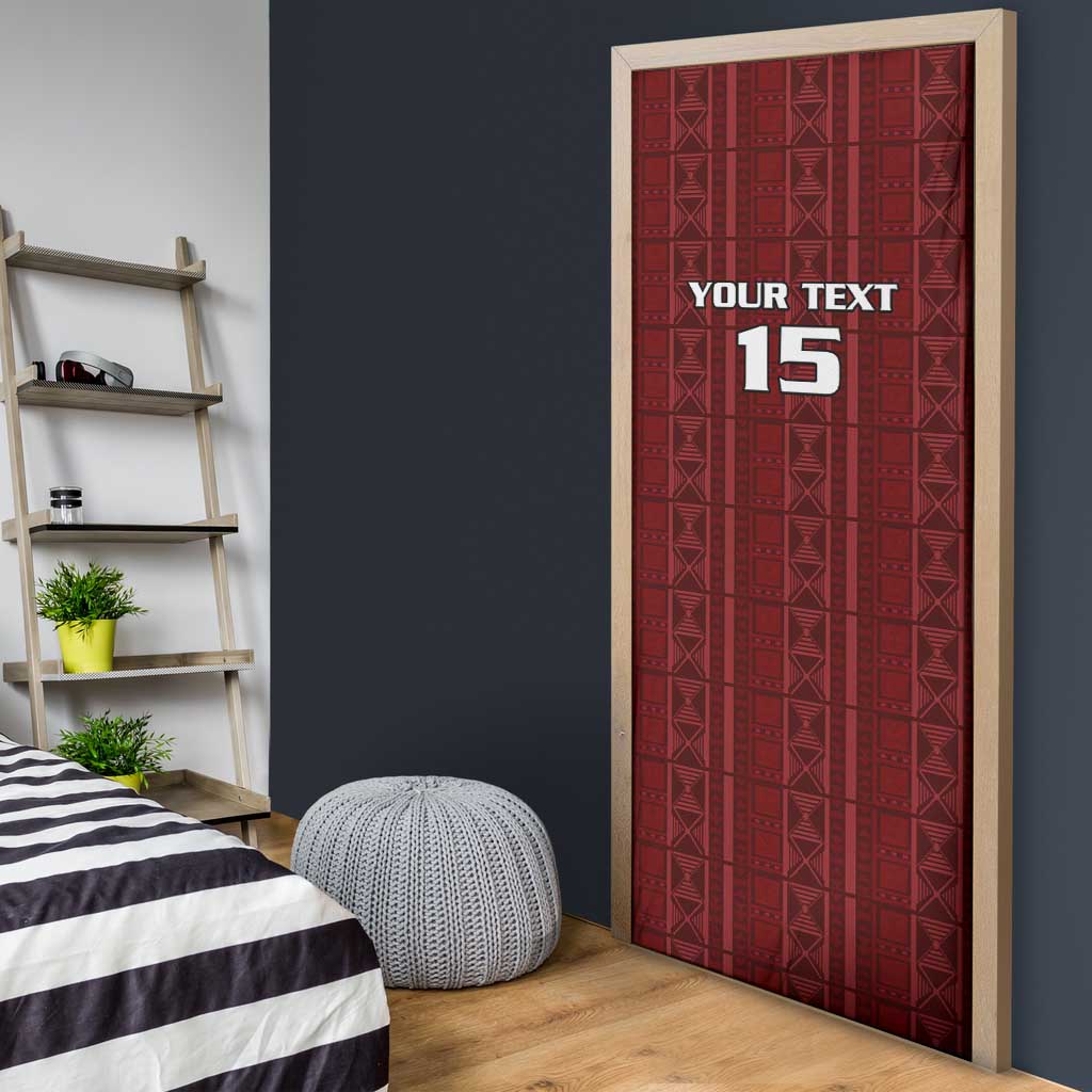 Custom Malawi Football Door Cover Come On Flames - Red - Wonder Print Shop