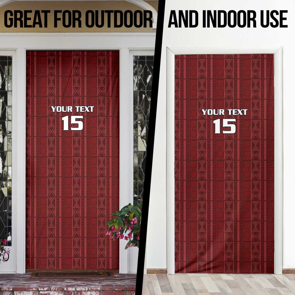 Custom Malawi Football Door Cover Come On Flames - Red - Wonder Print Shop