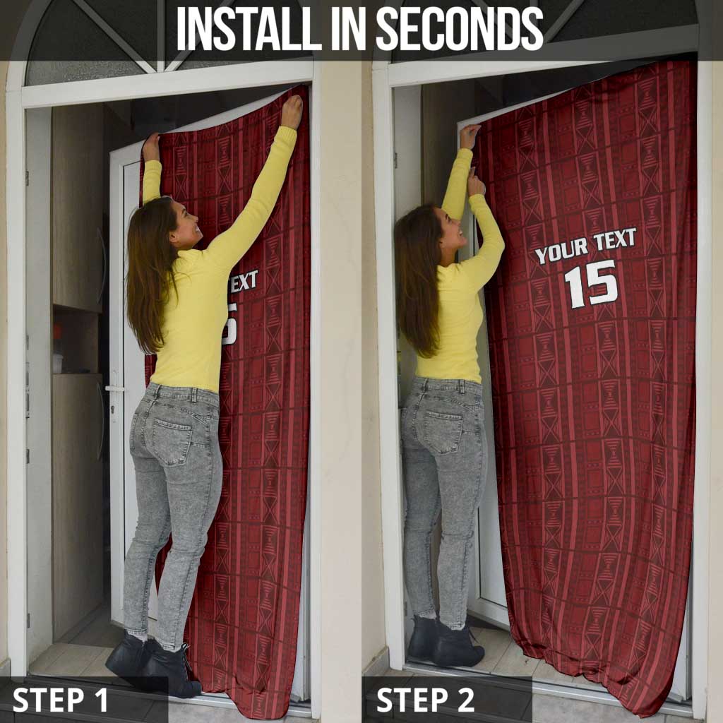 Custom Malawi Football Door Cover Come On Flames - Red - Wonder Print Shop