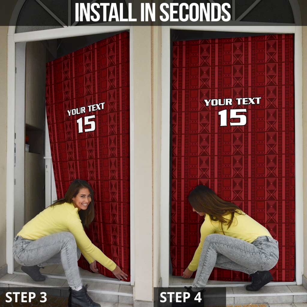 Custom Malawi Football Door Cover Come On Flames - Red - Wonder Print Shop