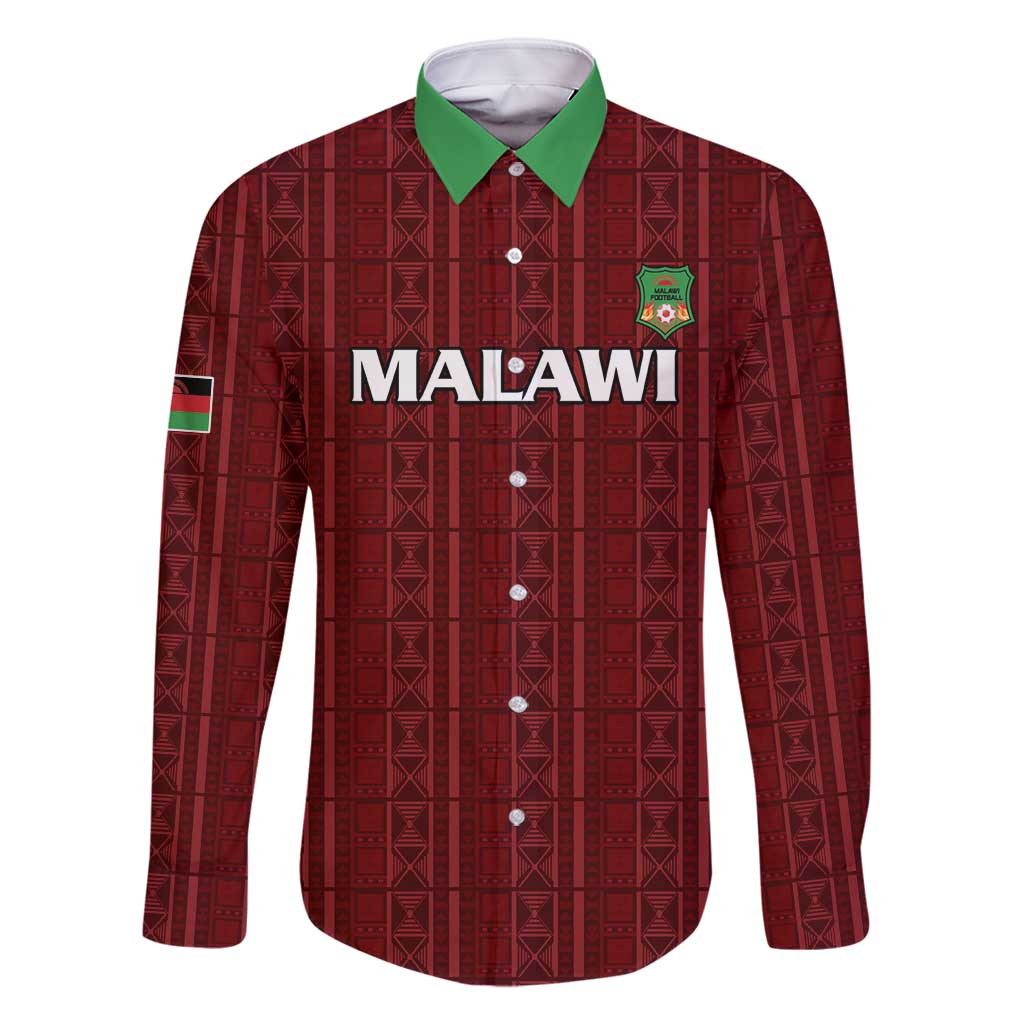 Custom Malawi Football Family Matching Long Sleeve Bodycon Dress and Hawaiian Shirt Come On Flames - Red - Wonder Print Shop
