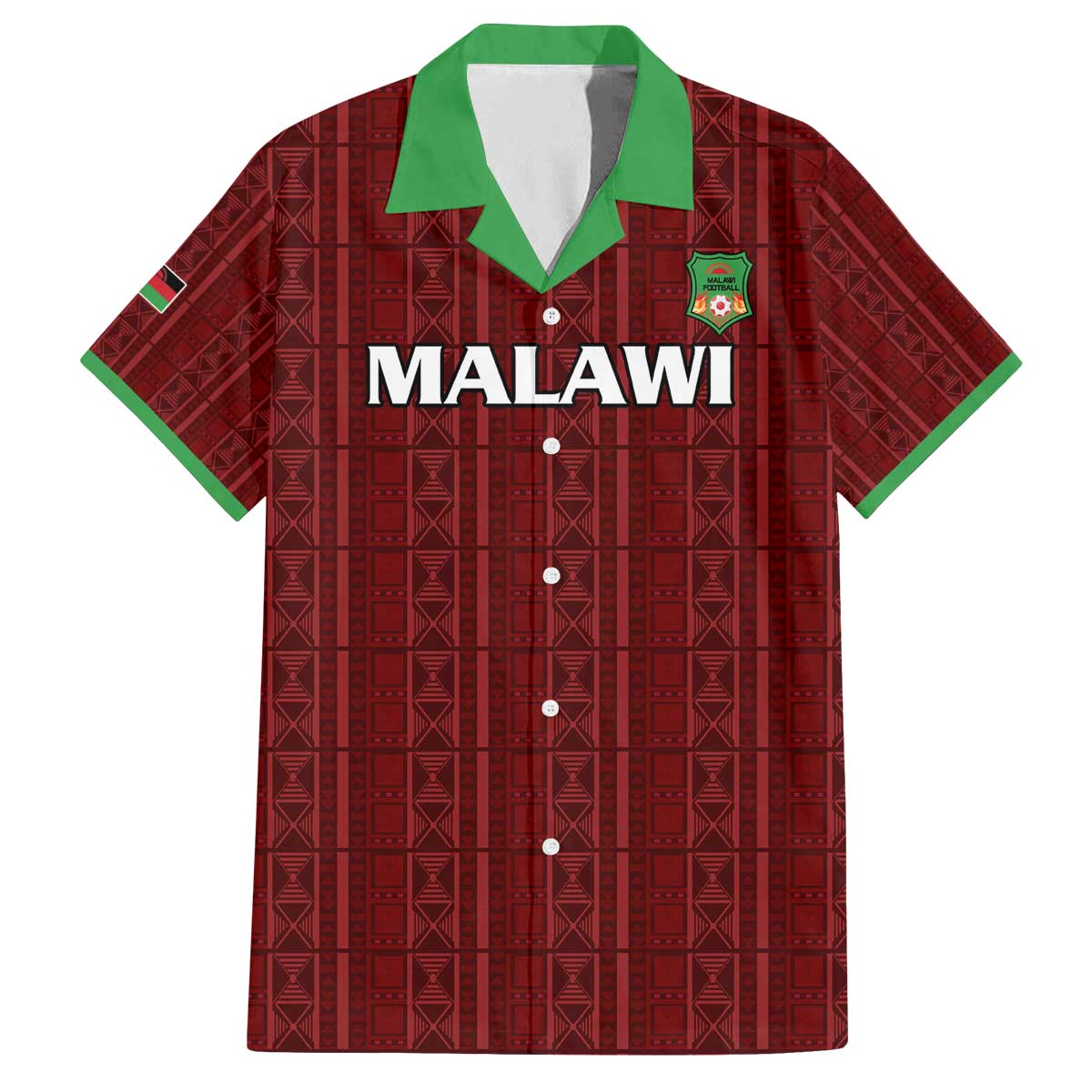 Custom Malawi Football Family Matching Off The Shoulder Long Sleeve Dress and Hawaiian Shirt Come On Flames - Red - Wonder Print Shop
