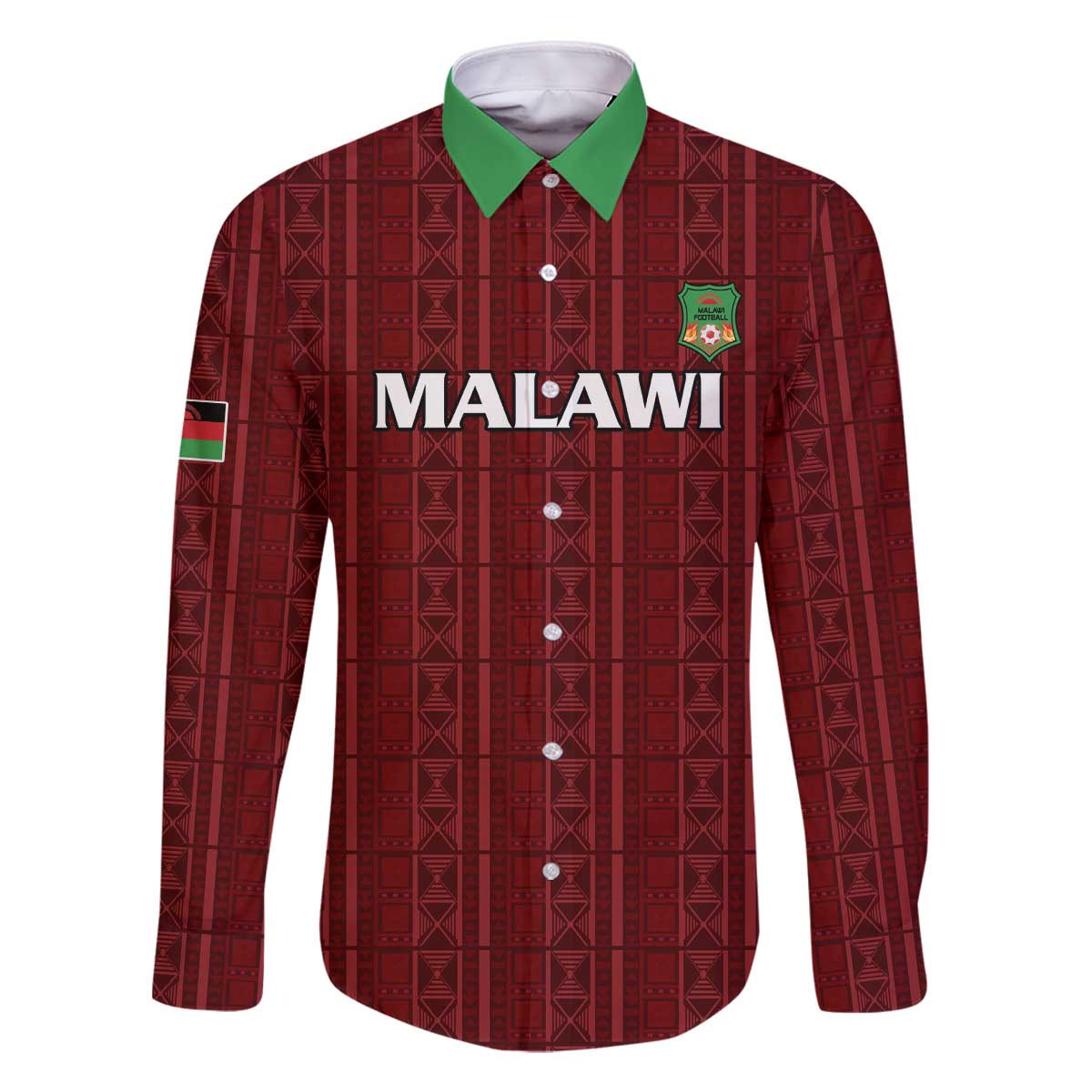Custom Malawi Football Family Matching Off The Shoulder Long Sleeve Dress and Hawaiian Shirt Come On Flames - Red - Wonder Print Shop