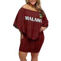 Custom Malawi Football Family Matching Off Shoulder Short Dress and Hawaiian Shirt Come On Flames - Red - Wonder Print Shop