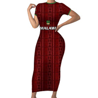 Custom Malawi Football Family Matching Short Sleeve Bodycon Dress and Hawaiian Shirt Come On Flames - Red - Wonder Print Shop