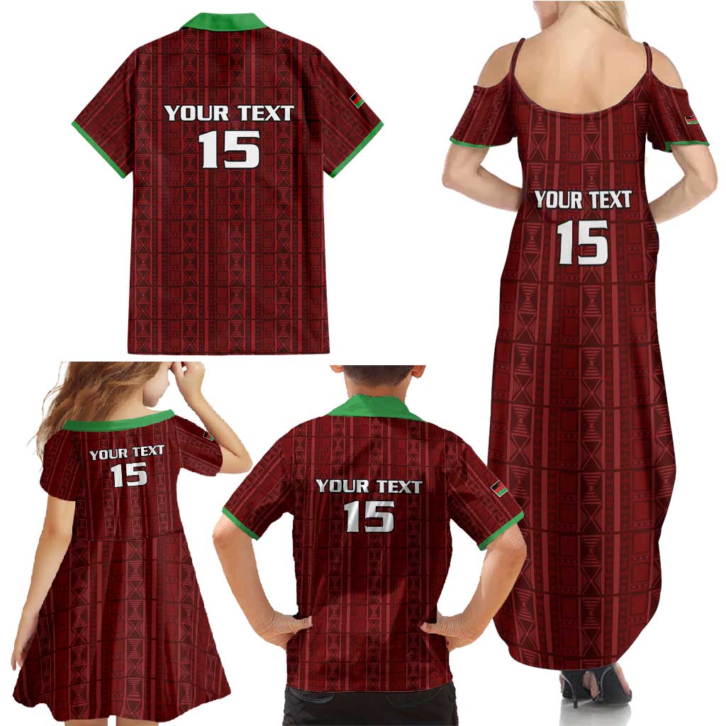 Custom Malawi Football Family Matching Summer Maxi Dress and Hawaiian Shirt Come On Flames - Red - Wonder Print Shop