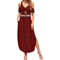 Custom Malawi Football Family Matching Summer Maxi Dress and Hawaiian Shirt Come On Flames - Red - Wonder Print Shop