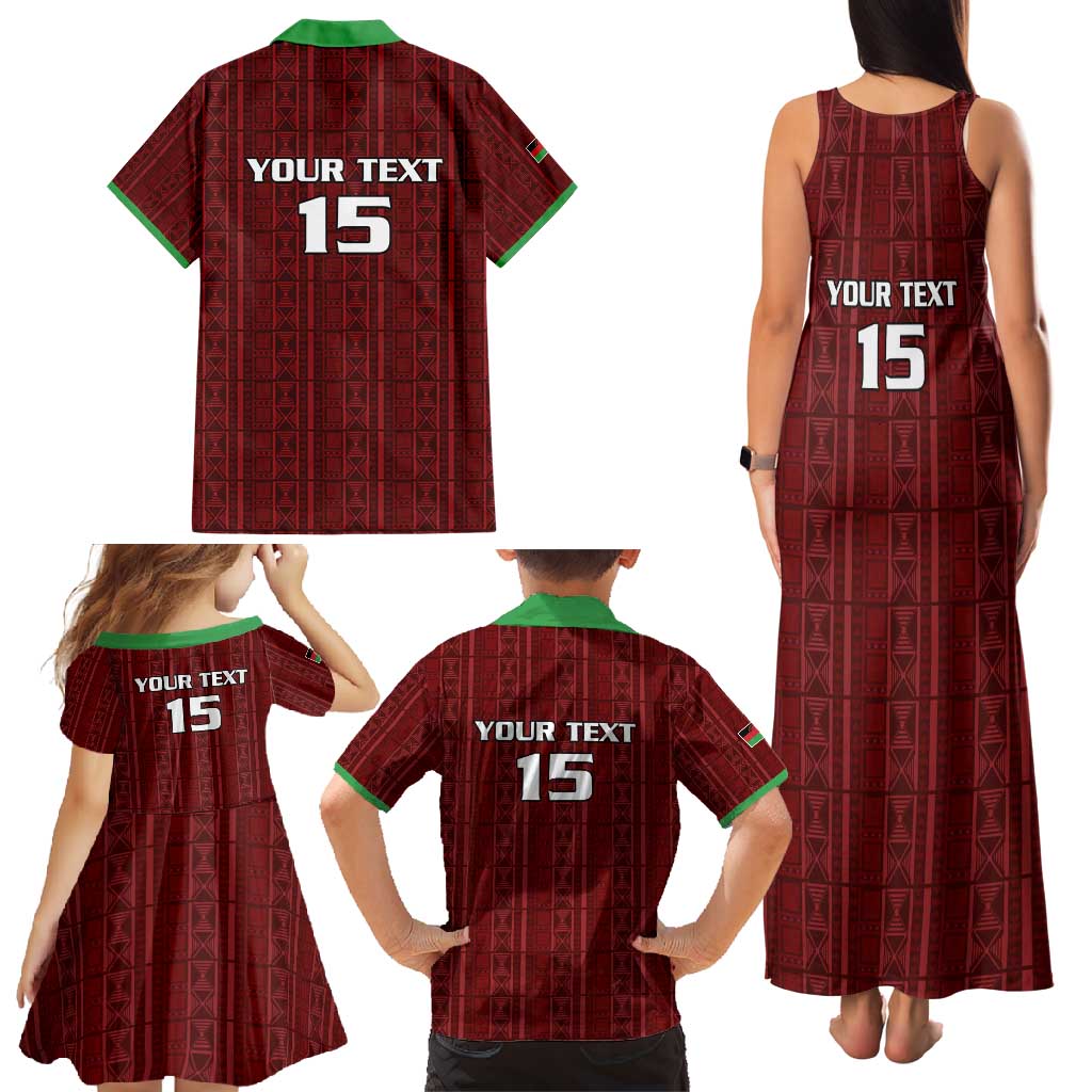 Custom Malawi Football Family Matching Tank Maxi Dress and Hawaiian Shirt Come On Flames - Red - Wonder Print Shop