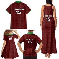 Custom Malawi Football Family Matching Tank Maxi Dress and Hawaiian Shirt Come On Flames - Red - Wonder Print Shop
