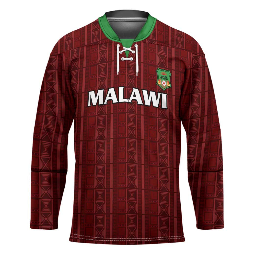 Custom Malawi Football Hockey Jersey Come On Flames - Red - Wonder Print Shop
