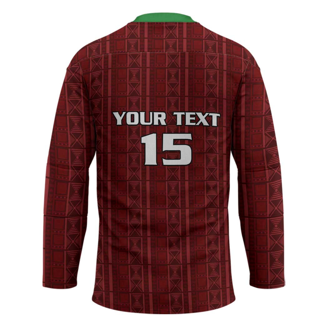 Custom Malawi Football Hockey Jersey Come On Flames - Red - Wonder Print Shop