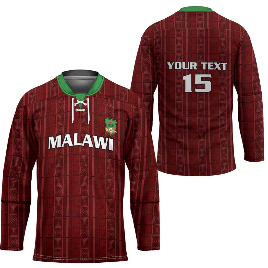 Custom Malawi Football Hockey Jersey Come On Flames - Red - Wonder Print Shop