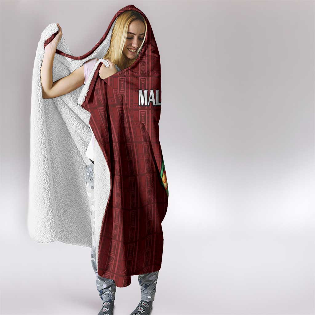 Malawi Football Hooded Blanket Come On Flames - Red - Wonder Print Shop
