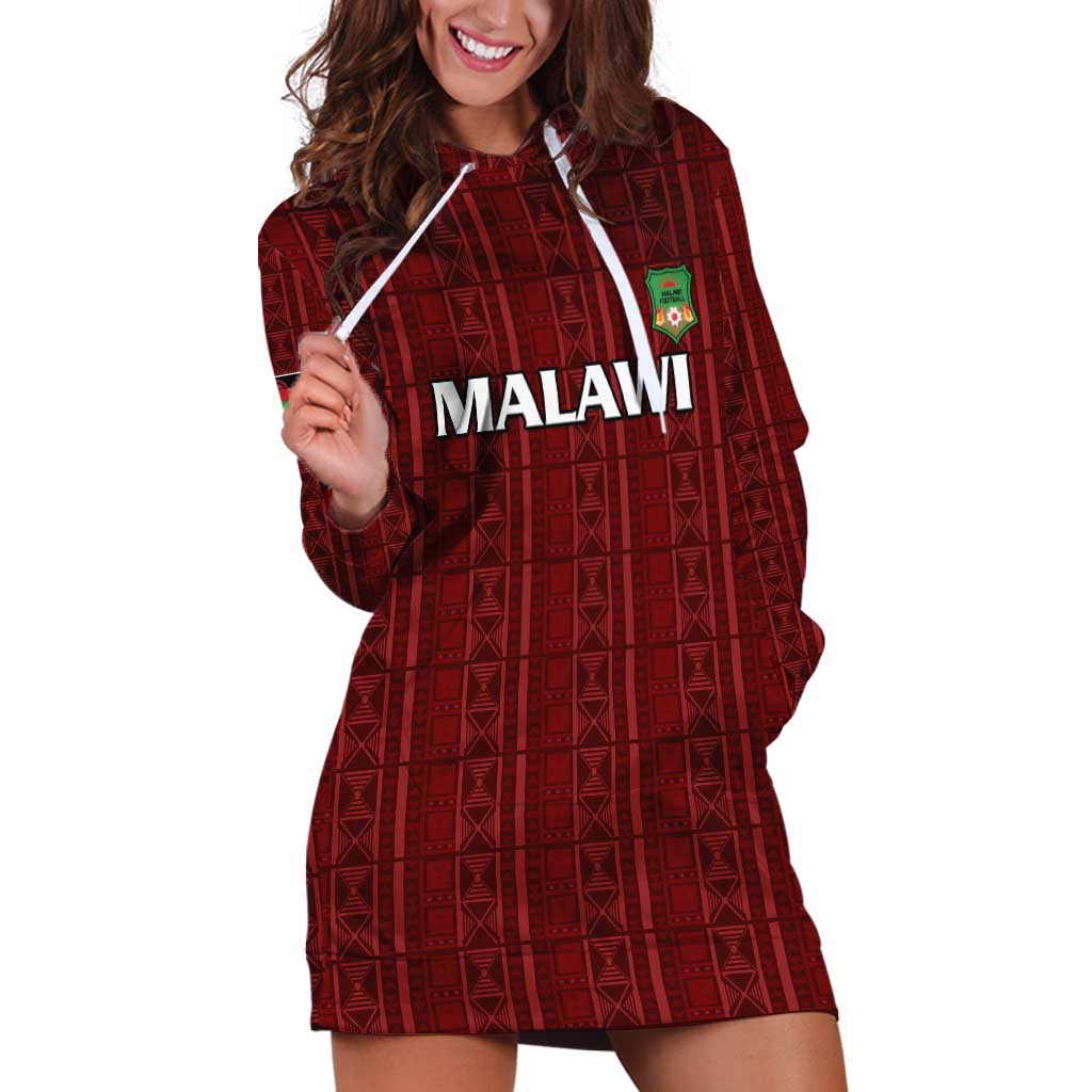 Custom Malawi Football Hoodie Dress Come On Flames - Red - Wonder Print Shop