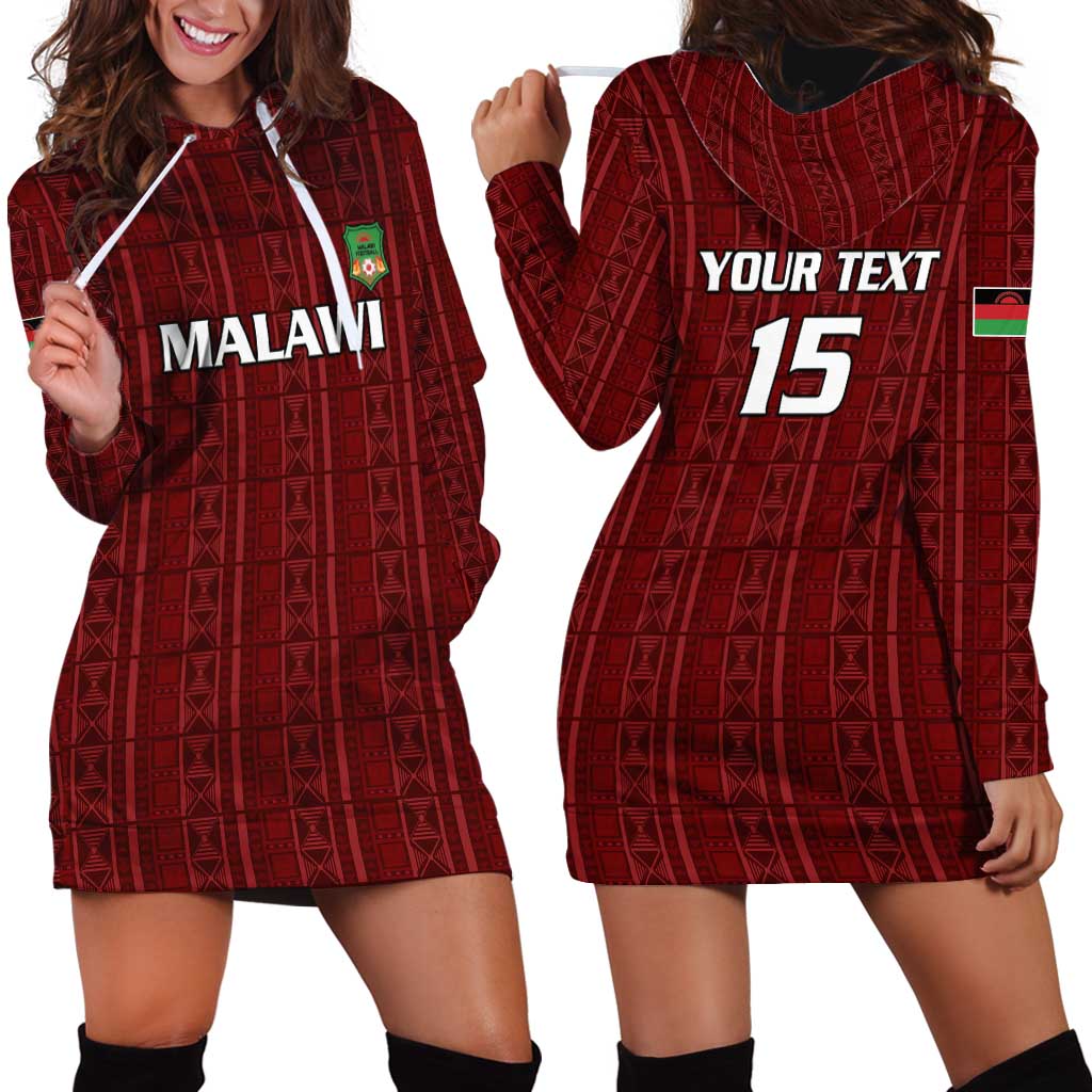 Custom Malawi Football Hoodie Dress Come On Flames - Red - Wonder Print Shop
