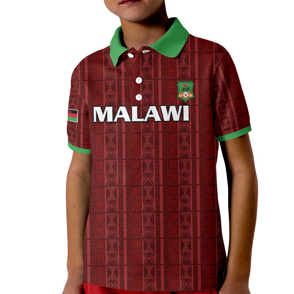 Custom Malawi Football Kid Polo Shirt Come On Flames - Red - Wonder Print Shop