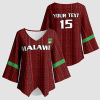 Custom Malawi Football Kimono Sleeve Blouse Come On Flames - Red - Wonder Print Shop